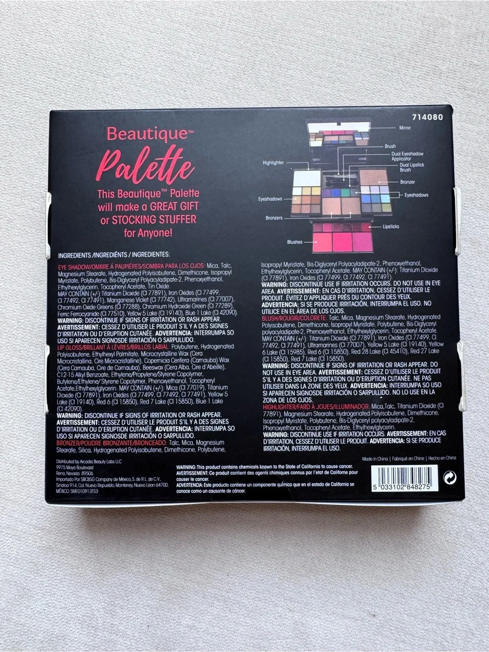 Beautique Palette - Black with Pink Accents